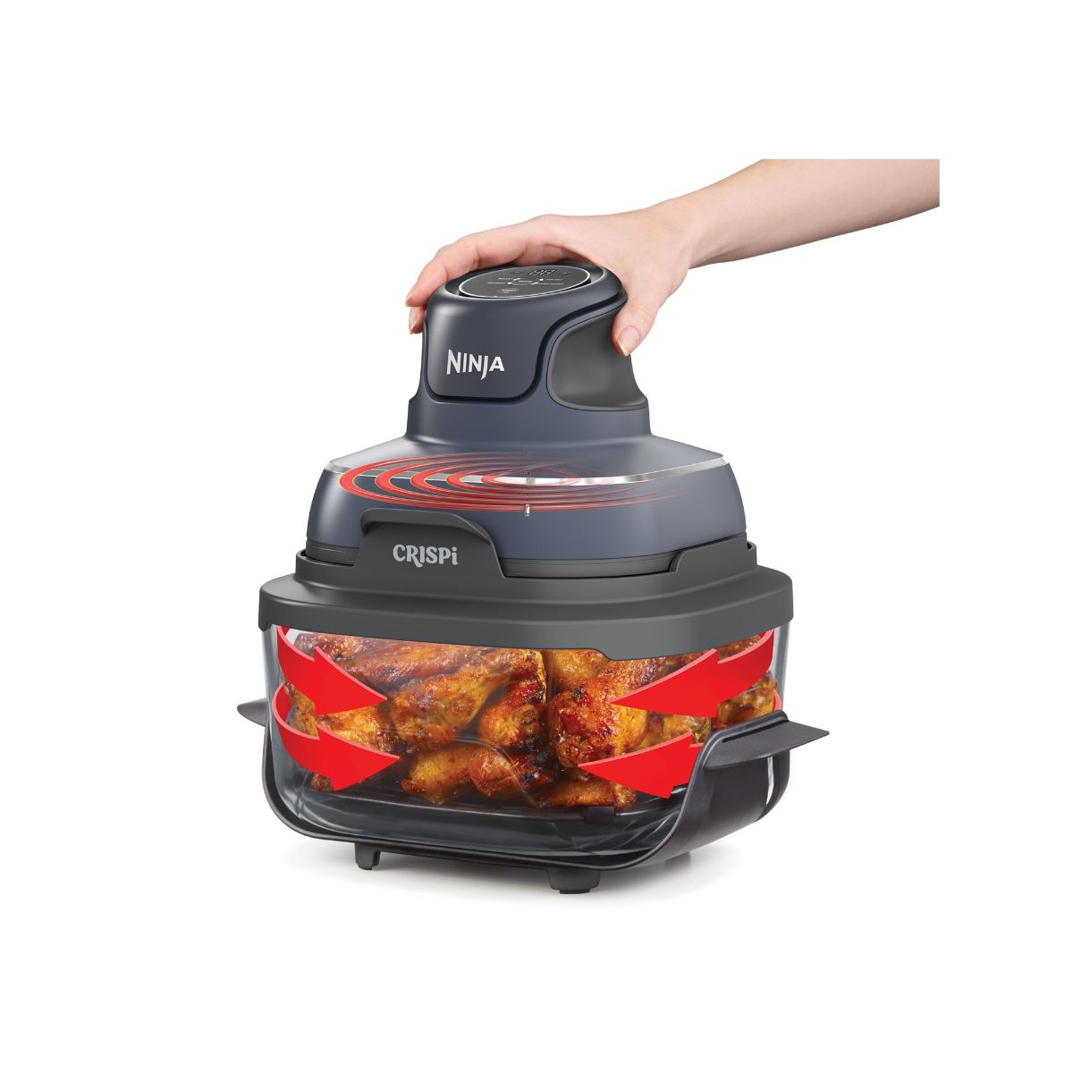 Ninja Crispi 4-in-1 Portable Glass Air Fryer Cooking System Cyberspace