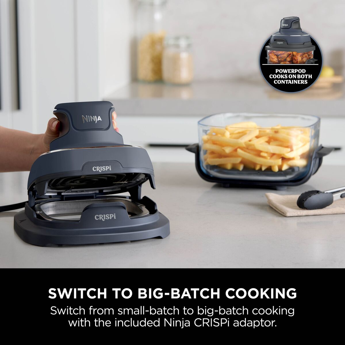 Ninja Crispi 4-in-1 Portable Glass Air Fryer Cooking System Cyberspace