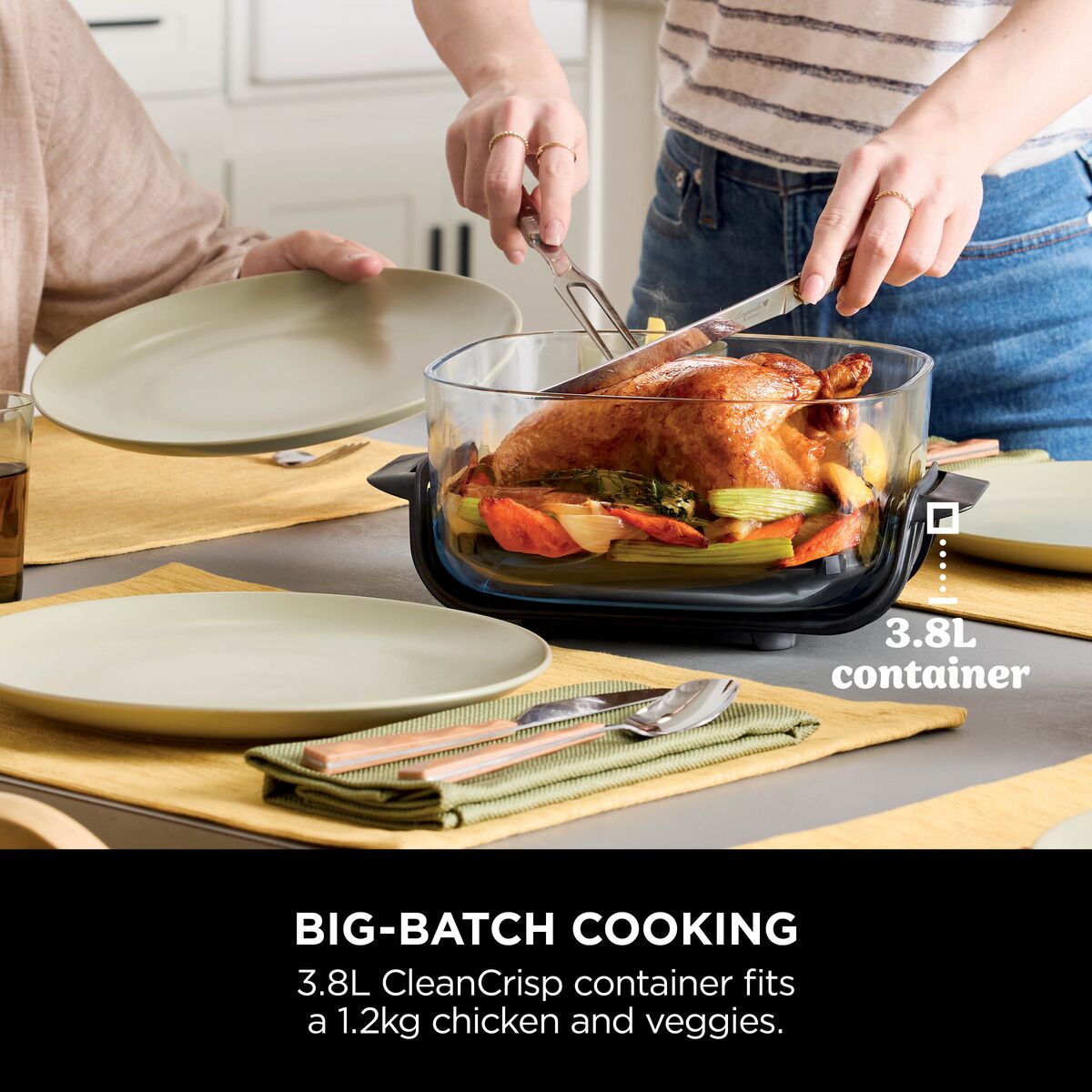 Ninja Crispi 4-in-1 Portable Glass Air Fryer Cooking System Cyberspace