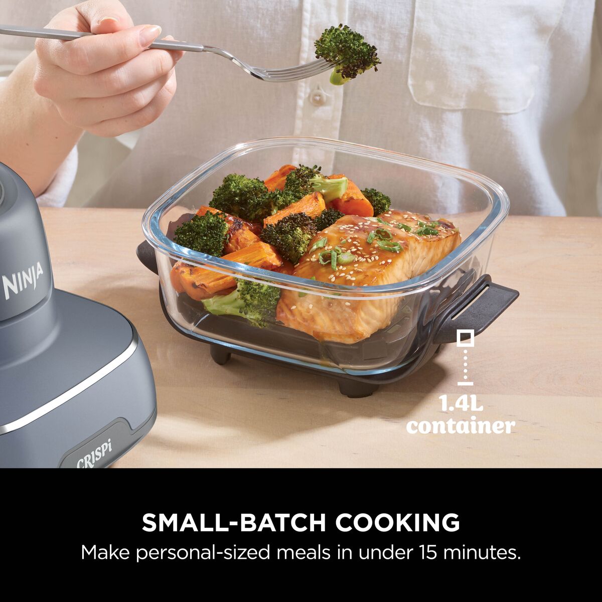 Ninja Crispi 4-in-1 Portable Glass Air Fryer Cooking System Cyberspace