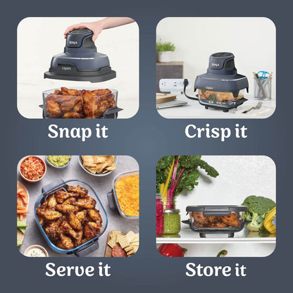 Ninja Crispi 4-in-1 Portable Glass Air Fryer Cooking System Cyberspace