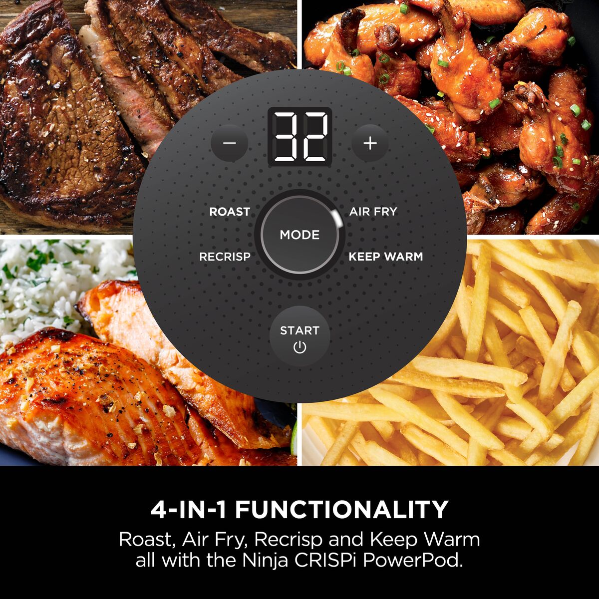 Ninja Crispi 4-in-1 Portable Glass Air Fryer Cooking System Cyberspace
