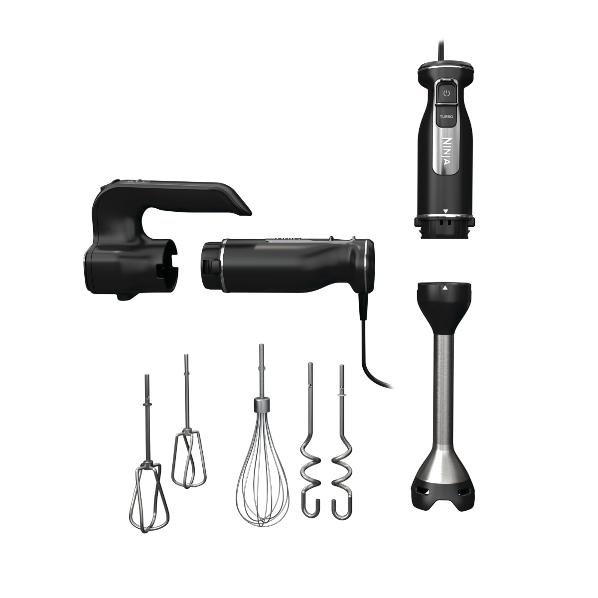 Ninja Foodi 3-in-1 Hand Blender Mixer & Chopper 700ML Black CI100ME