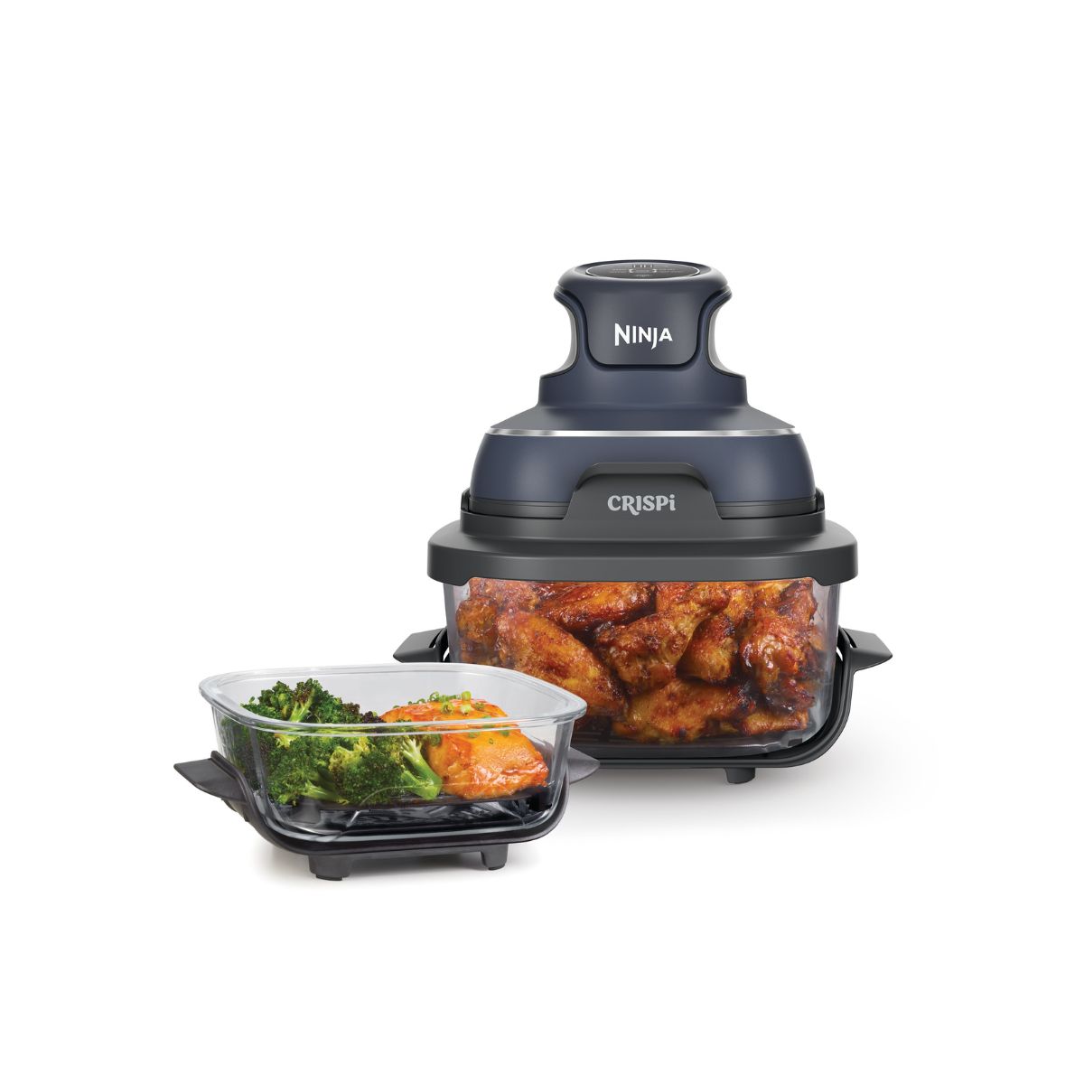Ninja Crispi 4-in-1 Portable Glass Air Fryer Cooking System Cyberspace