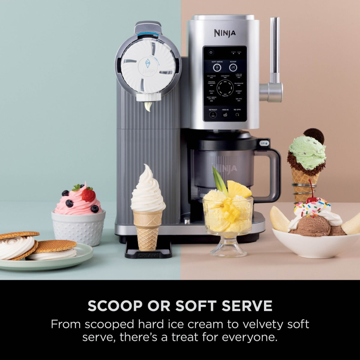Ninja CREAMi Swirl 13-in-1 Soft Serve & Ice Cream Maker NC701UK