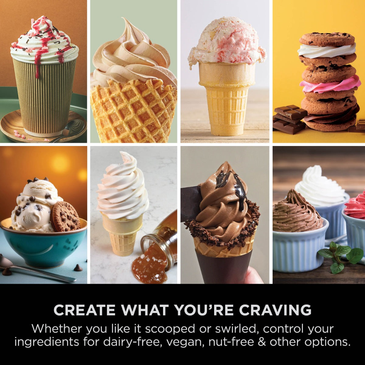Ninja CREAMi Swirl 13-in-1 Soft Serve & Ice Cream Maker NC701UK