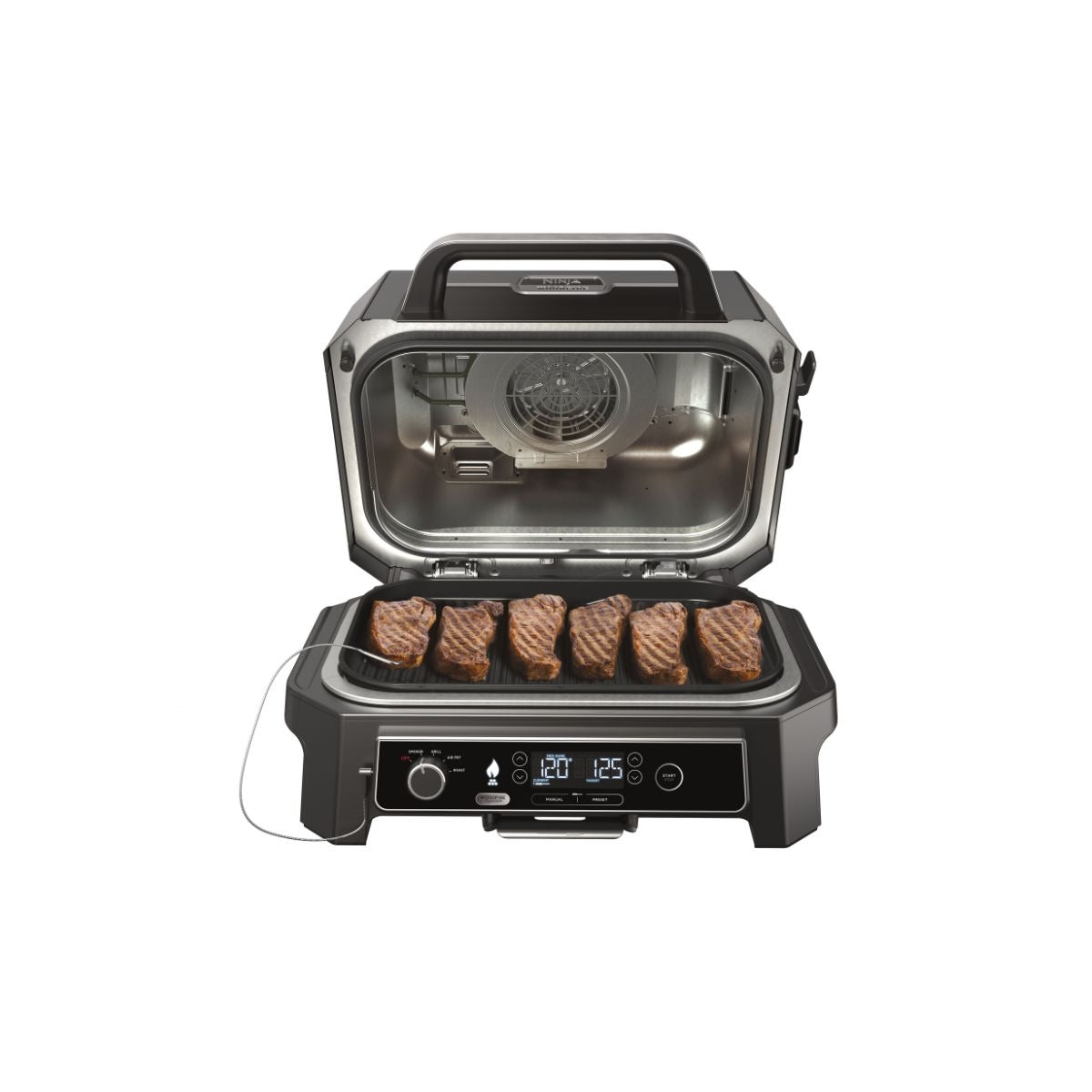 Ninja Woodfire Pro XL Electric BBQ Grill & Smoker Grey/Black OG850ME