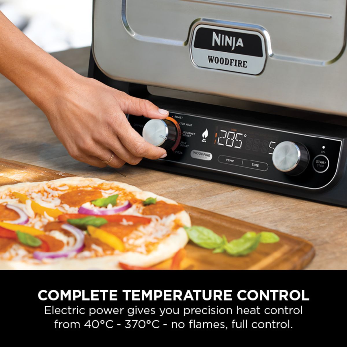Ninja Woodfire Outdoor Oven with Stand & Pizza Peel Silver/Black DSN001