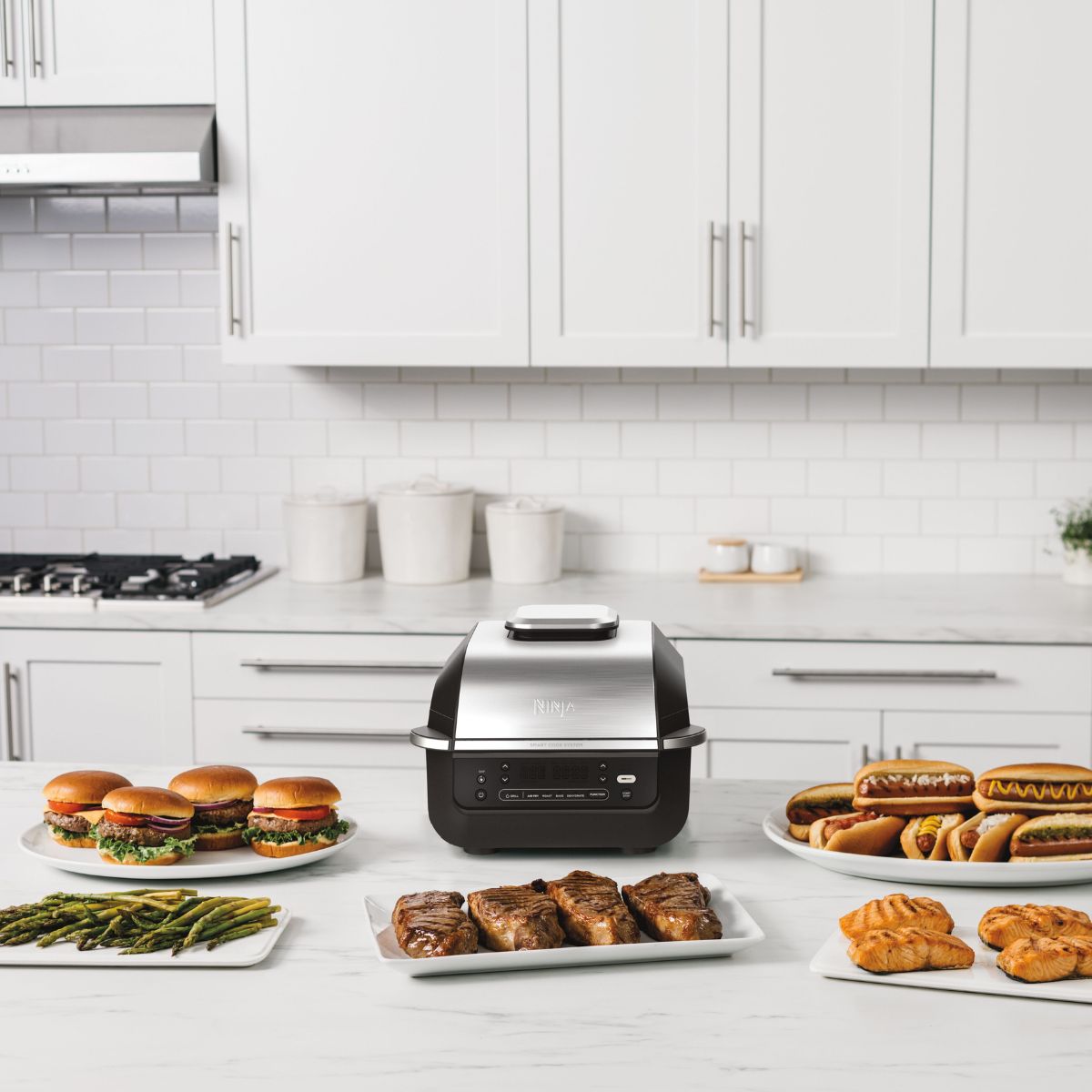 Ninja 5-in-1 Grill & Air Fryer 5.7L Black/Steel EG351ME
