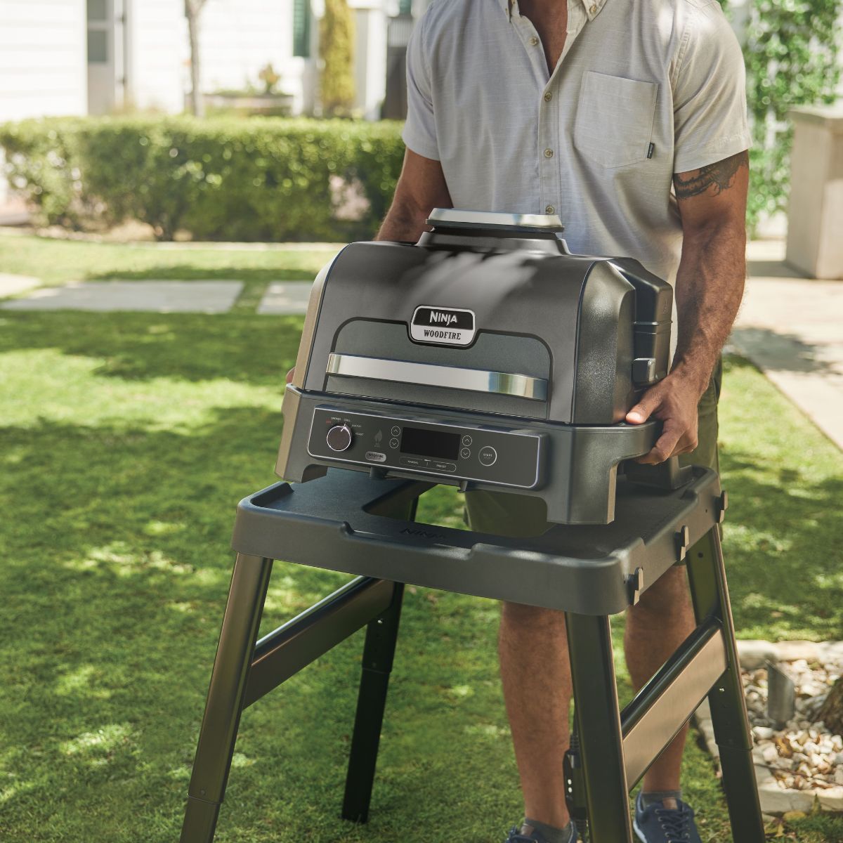 Ninja Woodfire Pro XL Electric BBQ Grill & Smoker Grey/Black OG850ME