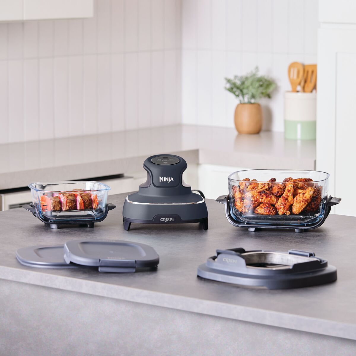 Ninja Crispi 4-in-1 Portable Glass Air Fryer Cooking System Cyberspace