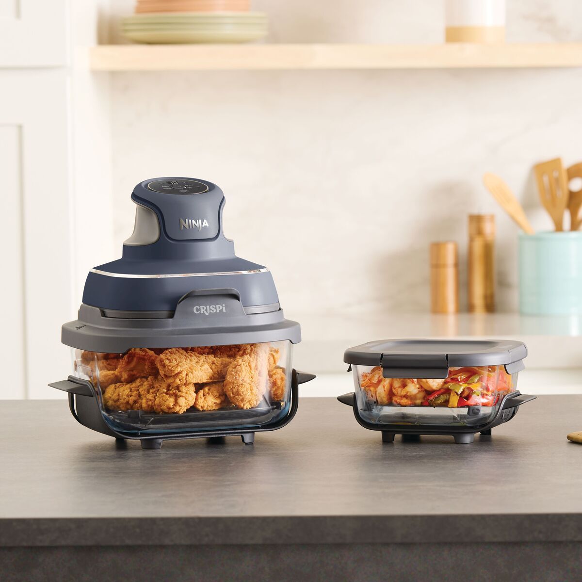 Ninja Crispi 4-in-1 Portable Glass Air Fryer Cooking System Cyberspace