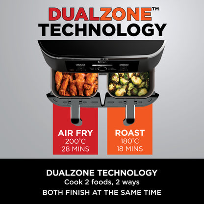 Ninja Foodi Dual Zone Air Fryer 7.6L Black AF300ME