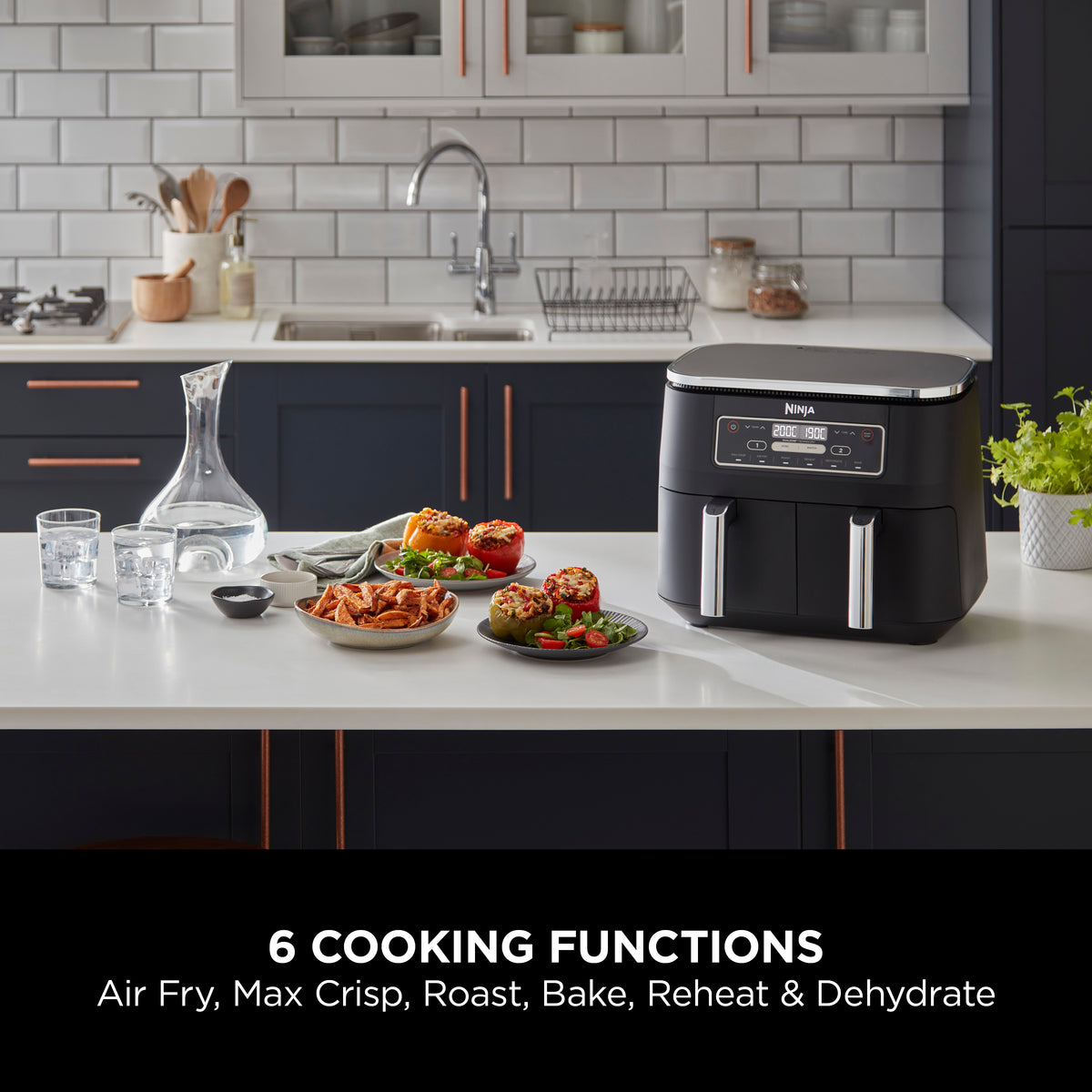 Ninja Foodi Dual Zone Air Fryer 7.6L Black AF300ME