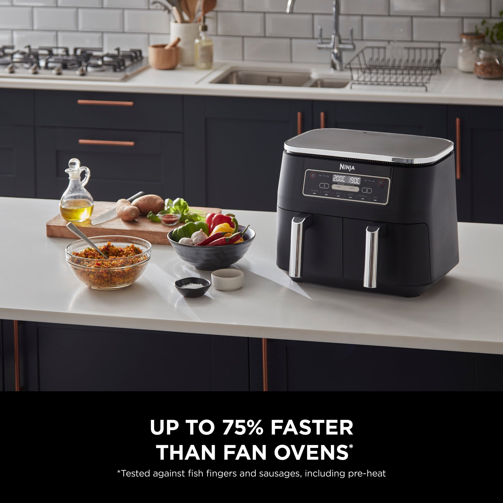 Ninja Foodi Dual Zone Air Fryer 7.6L Black AF300ME