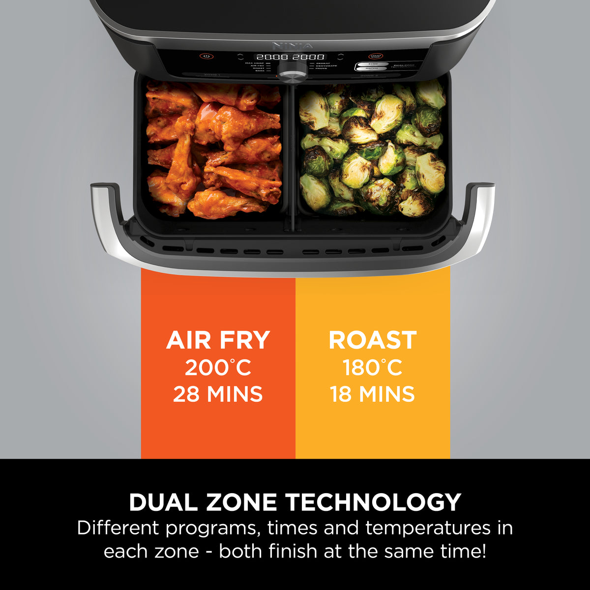 Ninja Foodi FlexDrawer MegaZone 7-in-1 Air Fryer 10.4L Black AF500ME