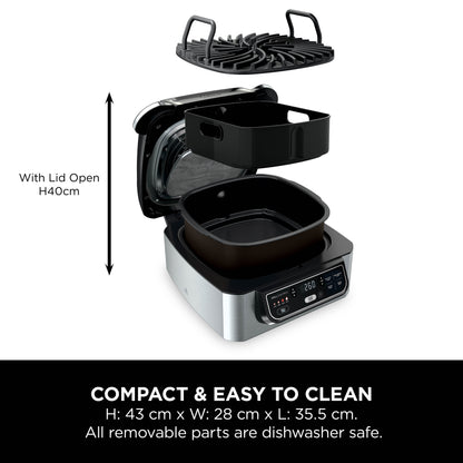 Ninja Foodi Health Grill & Air Fryer 5.7L Black/Steel AG301ME