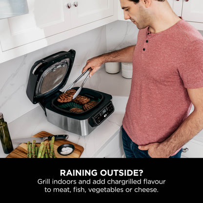 Ninja Foodi Health Grill & Air Fryer 5.7L Black/Steel AG301ME