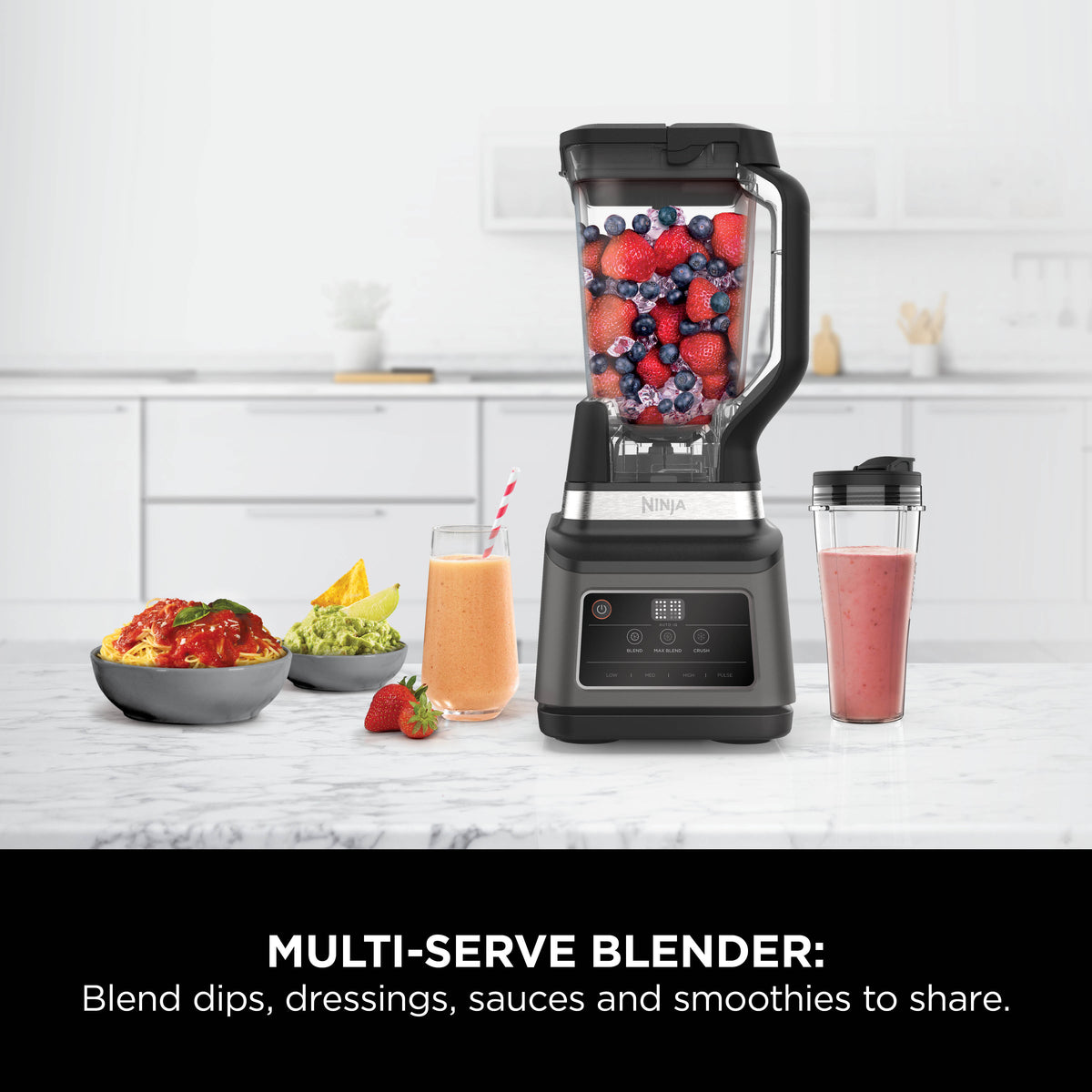 Ninja 2-in-1 Blender Kitchen System 2.1L Black BN750ME