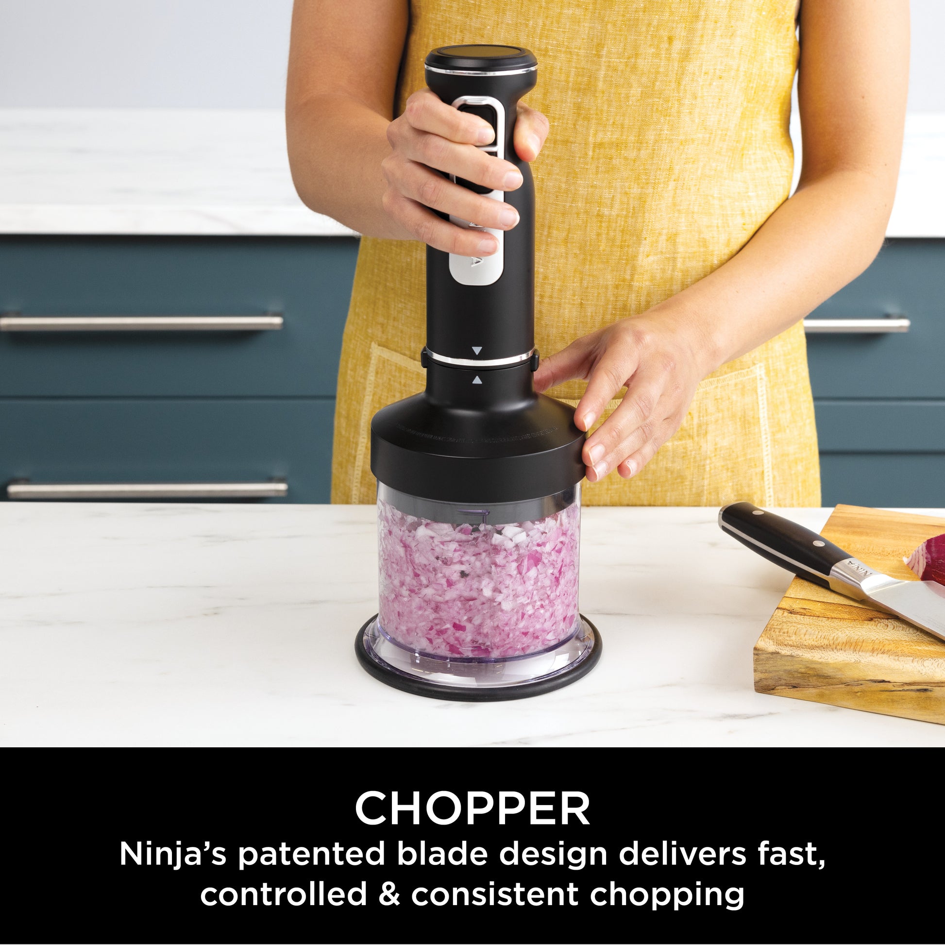 Ninja Foodi 3-in-1 Hand Blender Mixer & Chopper 700ML Black CI100ME