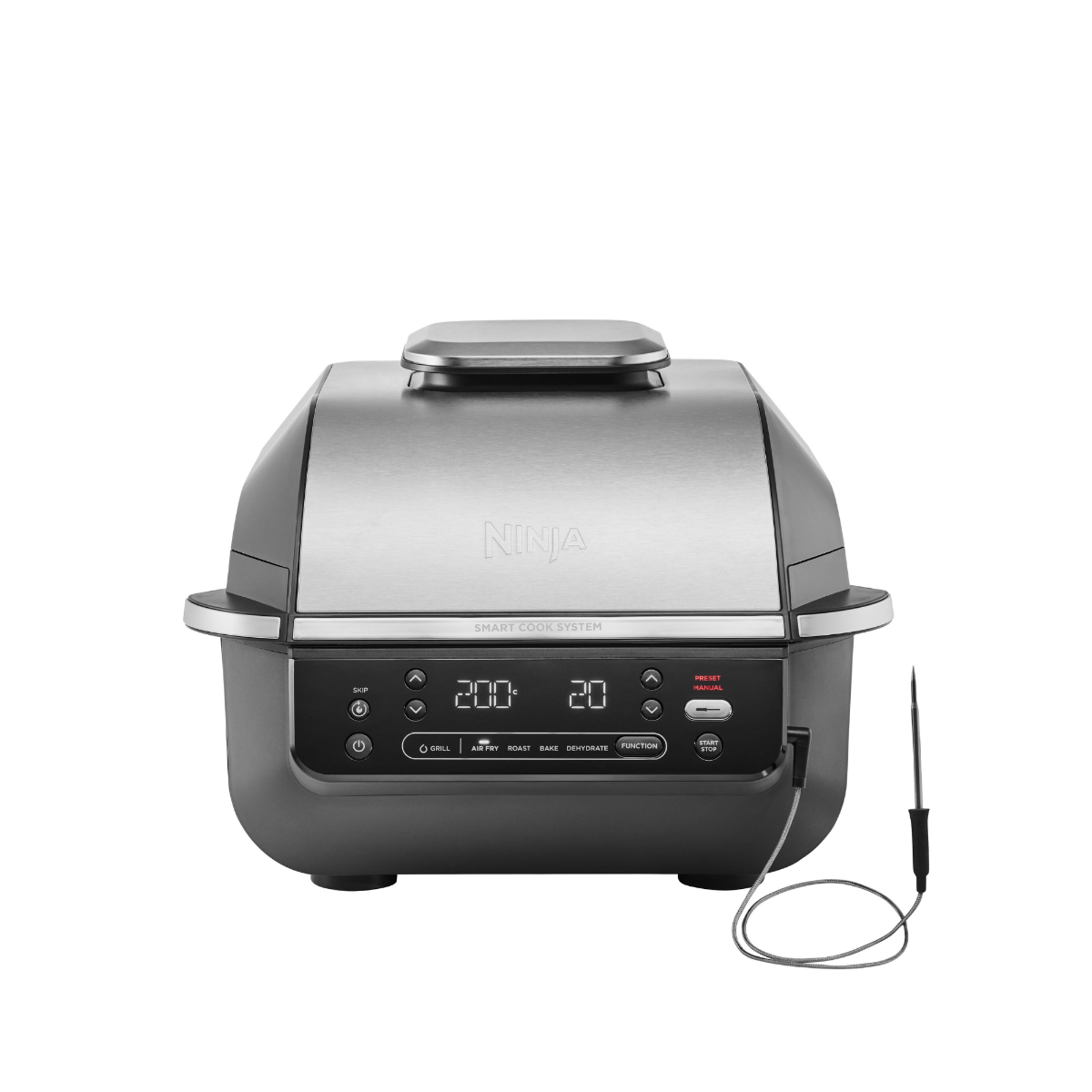 Ninja 5-in-1 Grill & Air Fryer 5.7L Black/Steel EG351ME