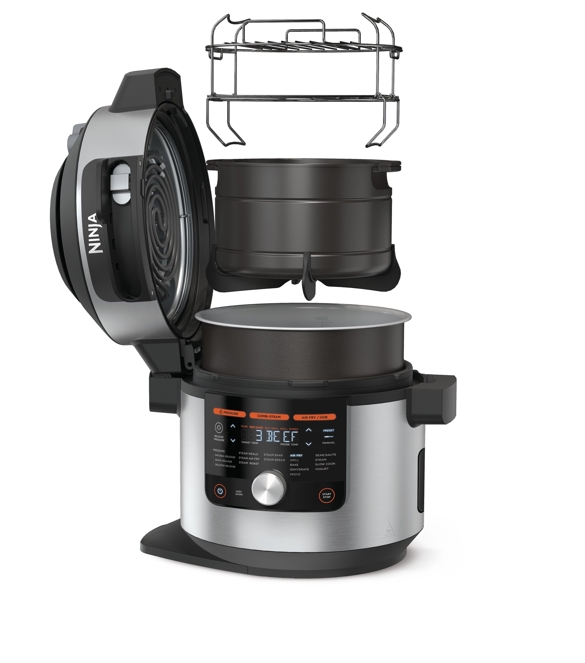 Ninja Foodi MAX 15-in-1 SmartLid Multi-Cooker 7.5L Stainless Steel/Black OL750ME