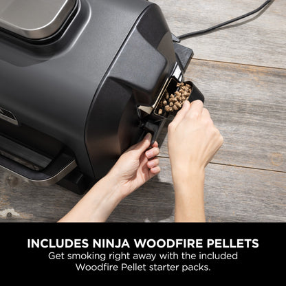 Ninja Woodfire Pro XL Electric BBQ Grill & Smoker Grey/Black OG850ME