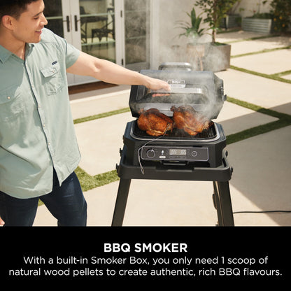 Ninja Woodfire Pro XL Electric BBQ Grill & Smoker Grey/Black OG850ME