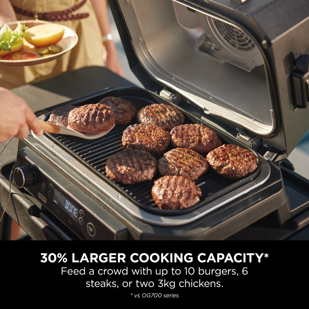 Ninja Woodfire Pro XL Electric BBQ Grill & Smoker Grey/Black OG850ME