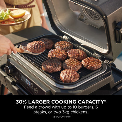 Ninja Woodfire Pro XL Electric BBQ Grill & Smoker Grey/Black OG850ME
