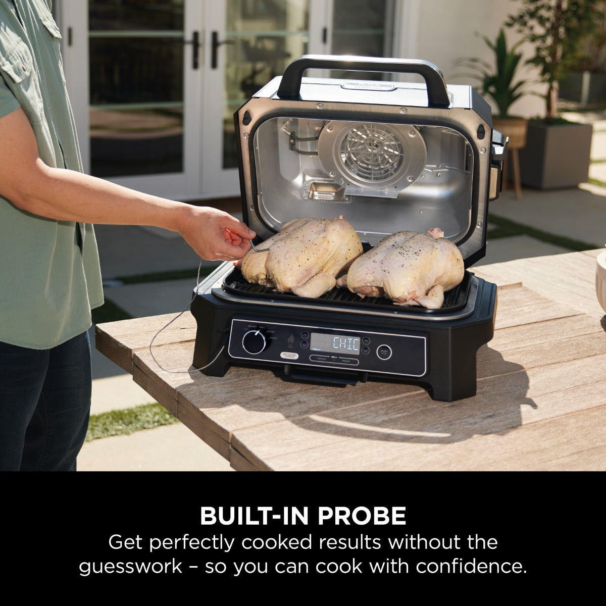 Ninja Woodfire Pro XL Electric BBQ Grill & Smoker Grey/Black OG850ME