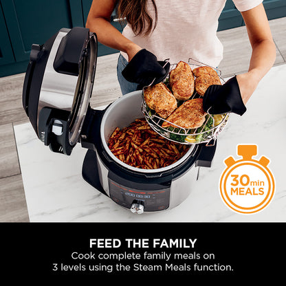 Ninja Foodi MAX 15-in-1 SmartLid Multi-Cooker 7.5L Stainless Steel/Black OL750ME