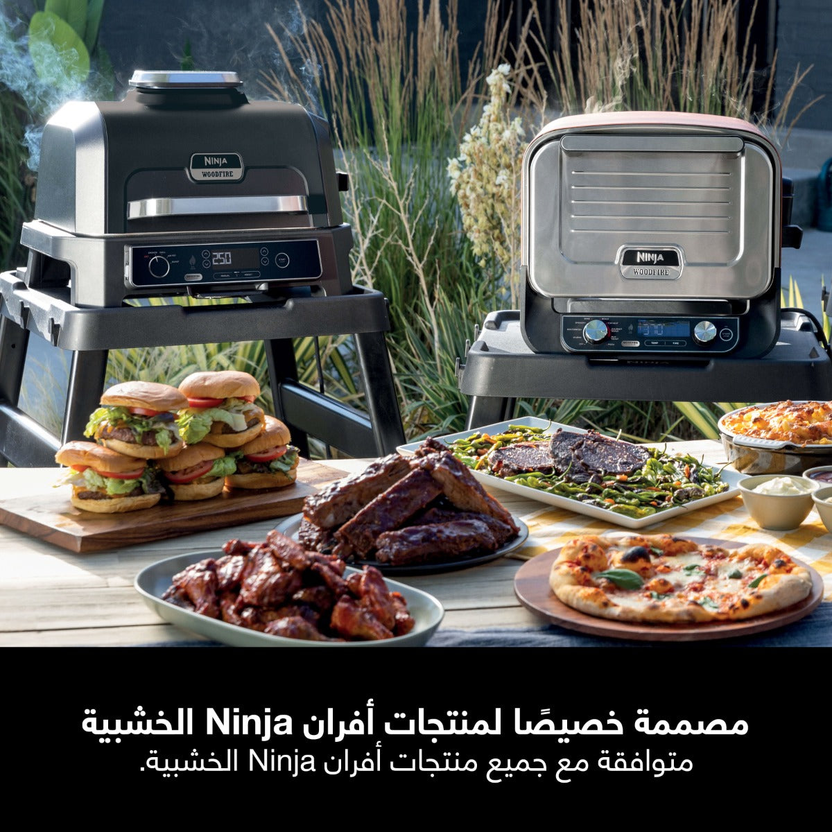 Ninja Woodfire Outdoor Oven with Stand & Pizza Peel Silver/Black DSN001