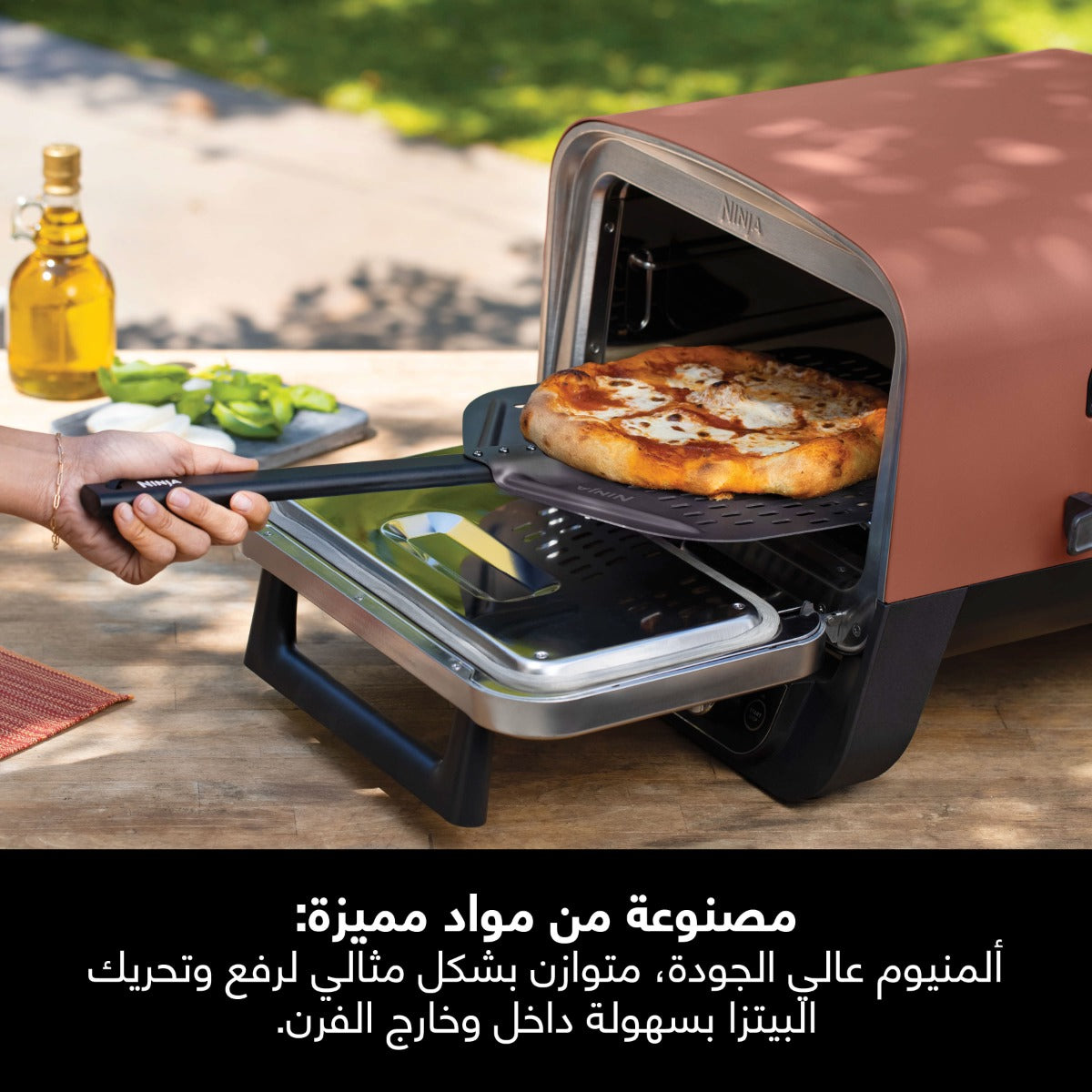 Ninja Woodfire Outdoor Oven with Stand & Pizza Peel Silver/Black DSN001