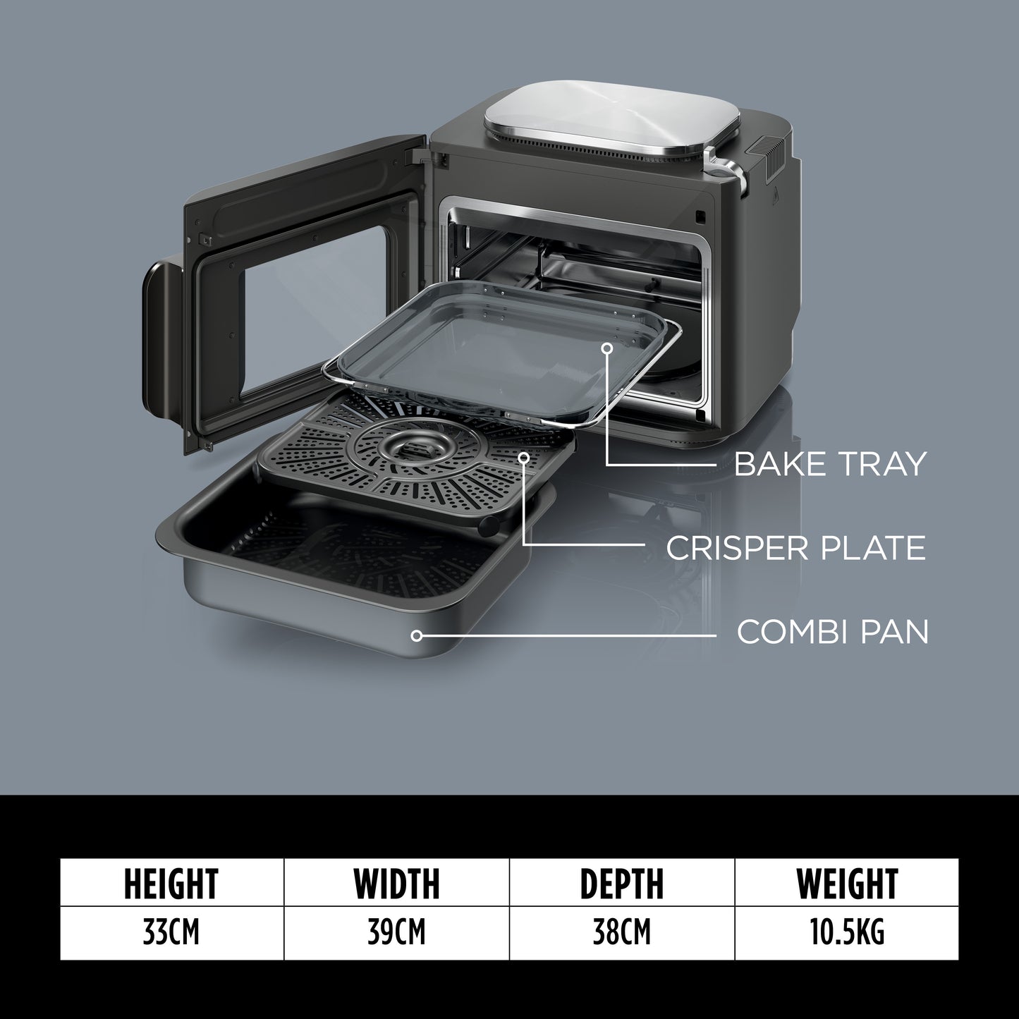 Ninja Combi 12-in-1 Multi-Cooker Oven & Air Fryer 12.5L Grey SFP700ME