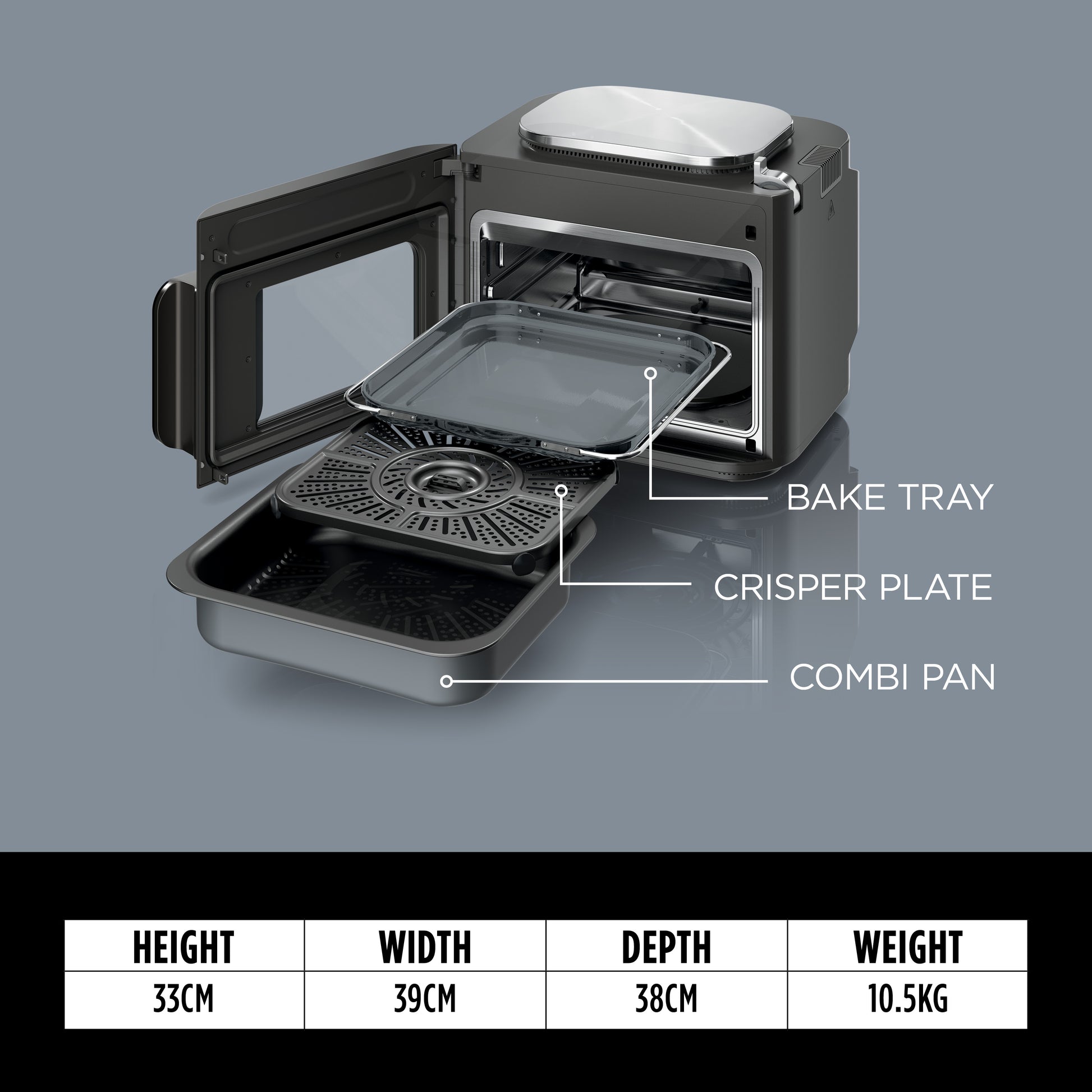 Ninja Combi 12-in-1 Multi-Cooker Oven & Air Fryer 12.5L Grey SFP700ME