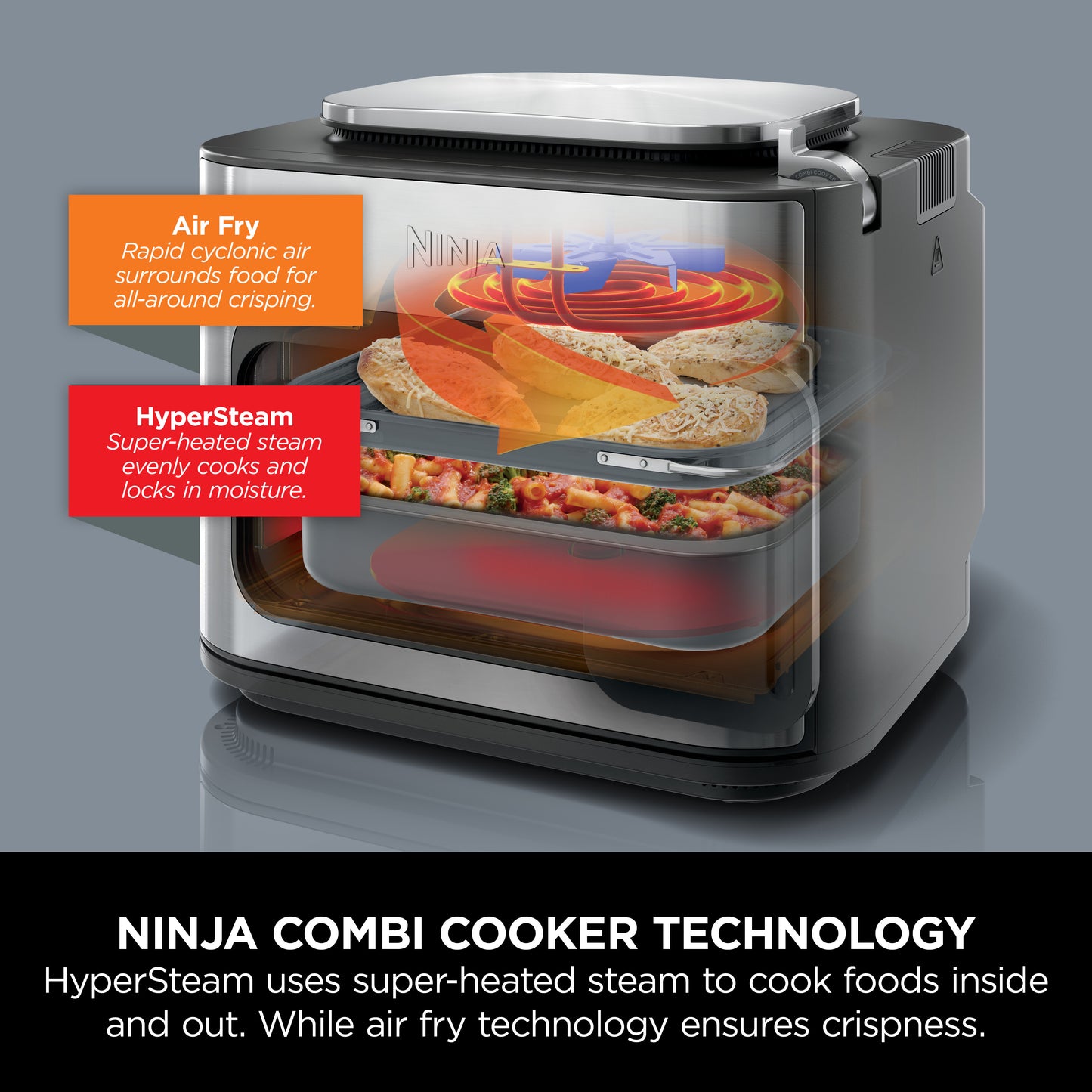 Ninja Combi 12-in-1 Multi-Cooker Oven & Air Fryer 12.5L Grey SFP700ME