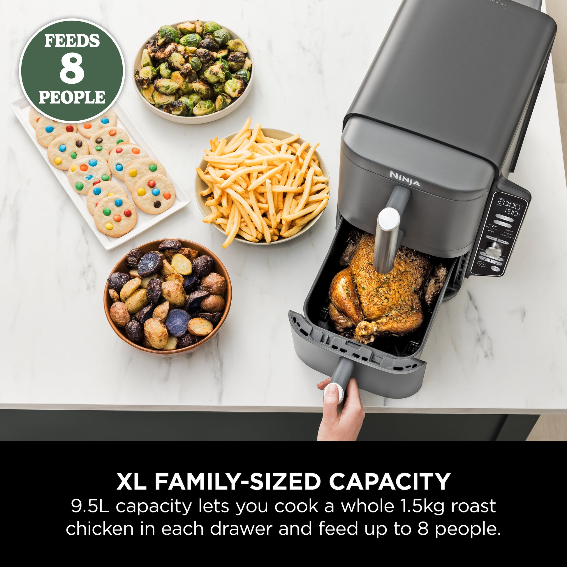 Ninja DoubleStack XL 2-Basket Air Fryer 9.5L Grey