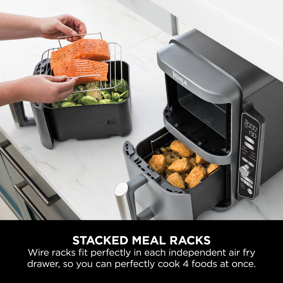 Ninja DoubleStack XL 2-Basket Air Fryer 9.5L Grey