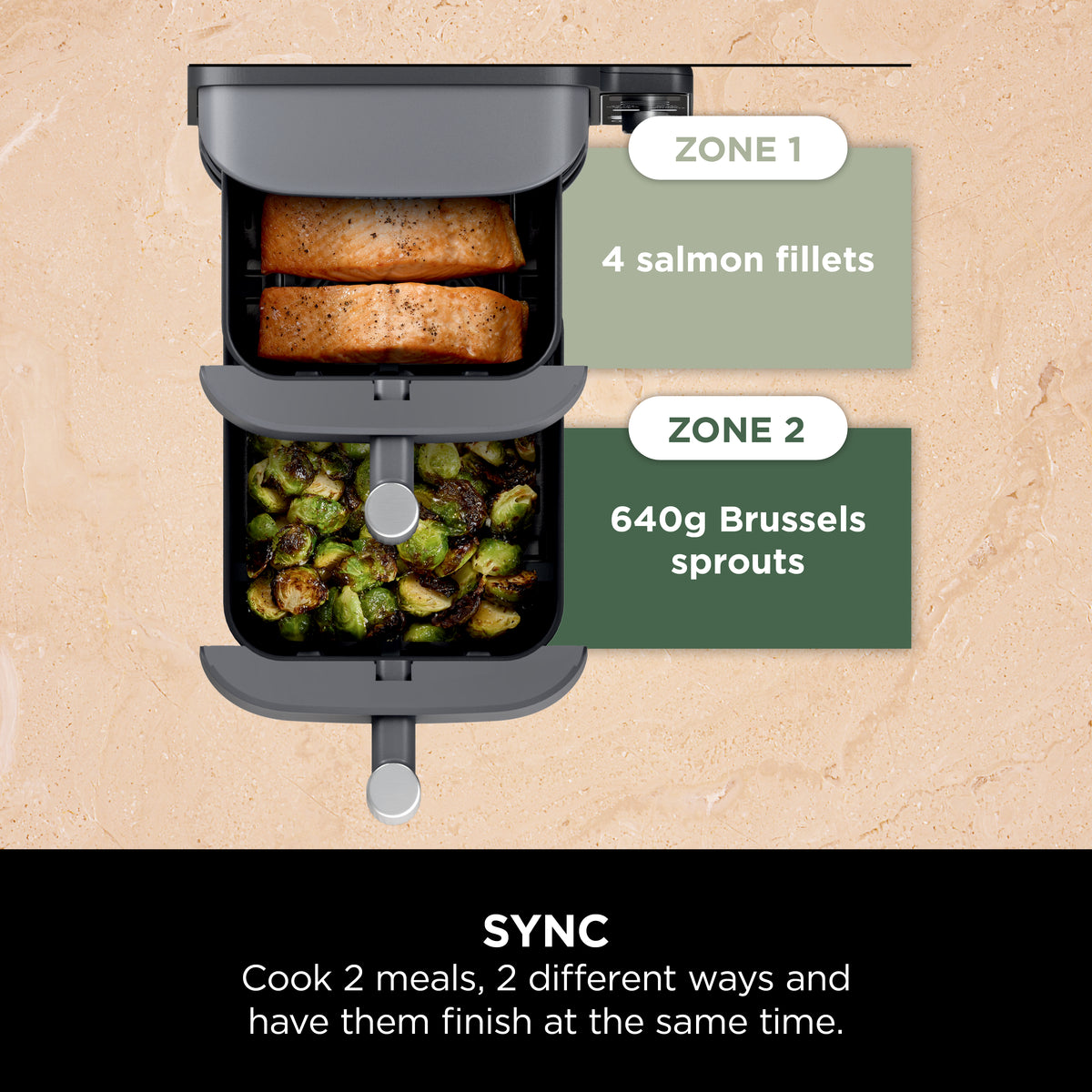 Ninja DoubleStack XL 2-Basket Air Fryer 9.5L Grey
