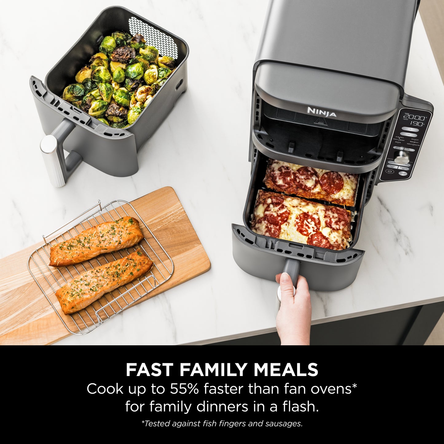 Ninja DoubleStack XL 2-Basket Air Fryer 9.5L Grey
